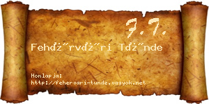Fehérvári Tünde névjegykártya
