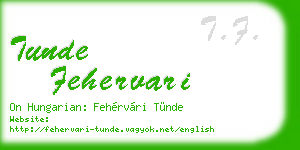 tunde fehervari business card